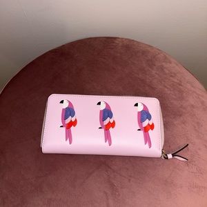 kate spade light pink parrot wallet